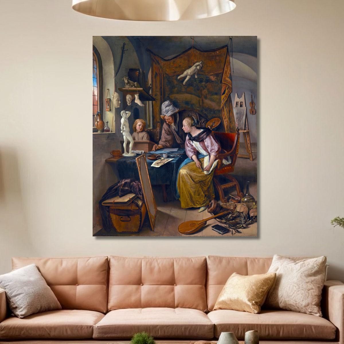 The Drawing Lesson Jan Steen jsn60 canvas print 