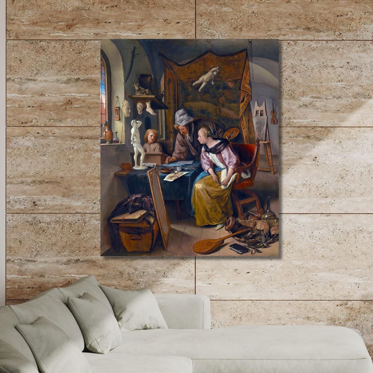 The Drawing Lesson Jan Steen jsn60 canvas print 