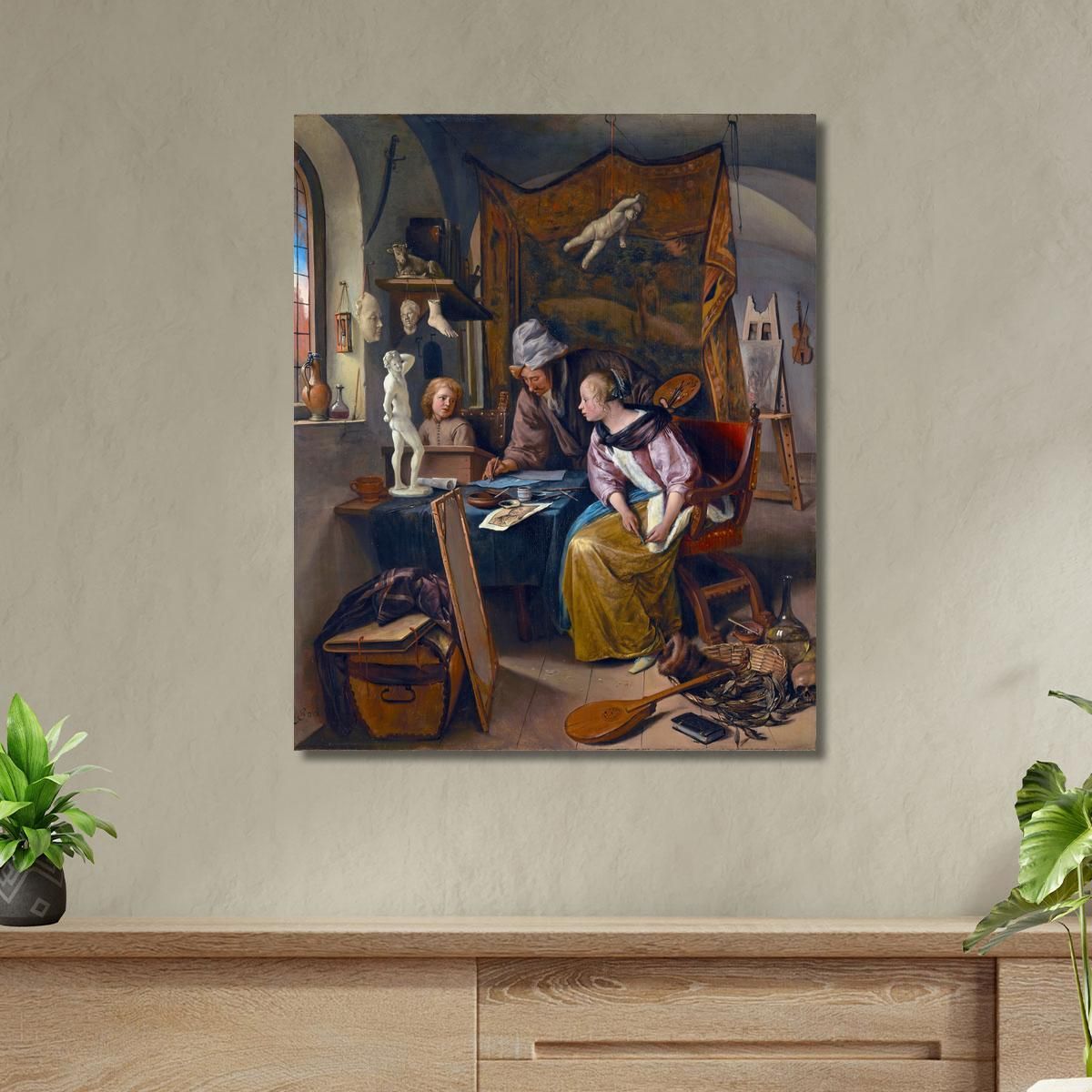 The Drawing Lesson Jan Steen jsn60 canvas print 