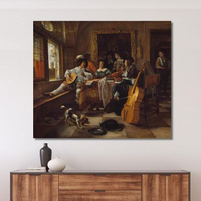 The Family Concert Jan Steen, jsn63 ภาพพิมพ์บนผ้าใบแคนวาส