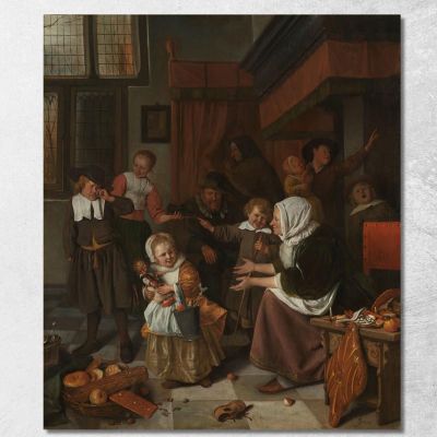 The Feast Of St Nicholas Jan Steen jsn64 canvas print 
