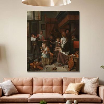 The Feast Of St Nicholas Jan Steen jsn64 canvas print 
