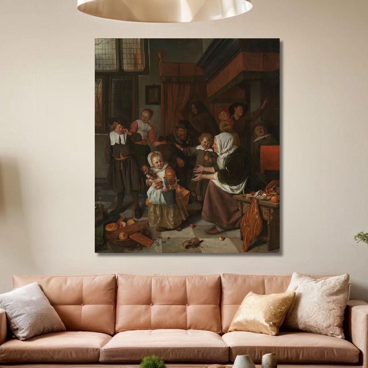 The Feast Of St Nicholas Jan Steen jsn64 canvas print 