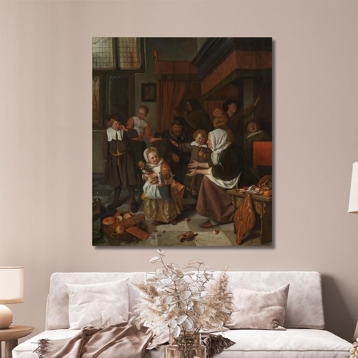 The Feast Of St Nicholas Jan Steen jsn64 canvas print 