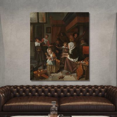 The Feast Of St Nicholas Jan Steen jsn64 canvas print 