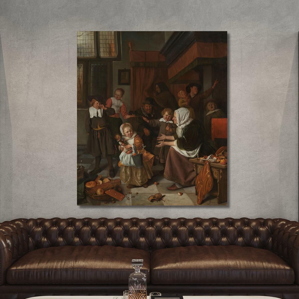 The Feast Of St Nicholas Jan Steen jsn64 canvas print 