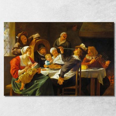 The Twelfth Night Feast Jan Steen jsn79 canvas print 