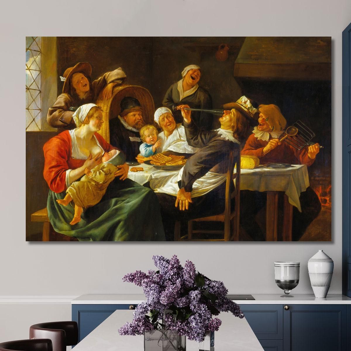 The Twelfth Night Feast Jan Steen jsn79 canvas print 