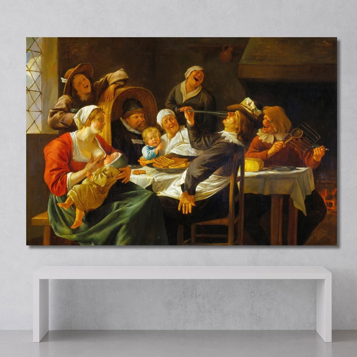 The Twelfth Night Feast Jan Steen jsn79 canvas print 