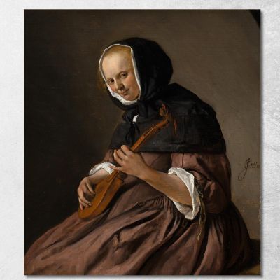 Woman Playing The Cittern Jan Steen jsn87 canvas print 