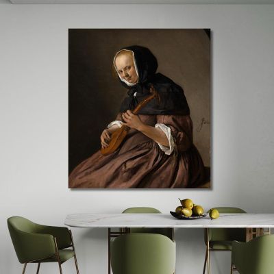 Woman Playing The Cittern Jan Steen jsn87 canvas print 