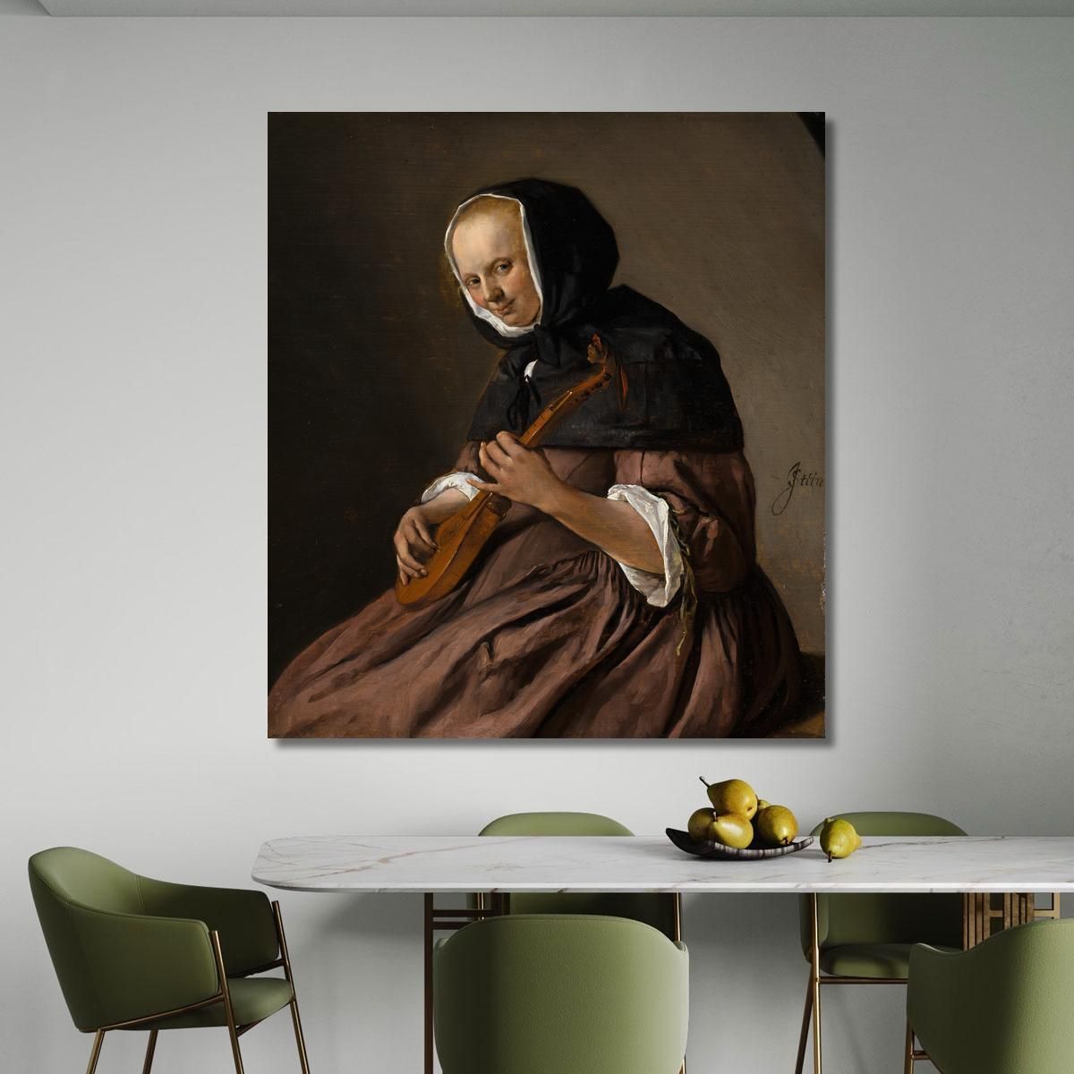 Woman Playing The Cittern Jan Steen jsn87 canvas print 