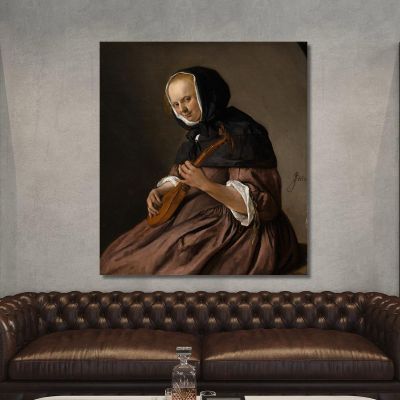 Woman Playing The Cittern Jan Steen jsn87 canvas print 