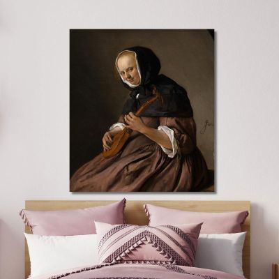 Woman Playing The Cittern Jan Steen jsn87 canvas print 