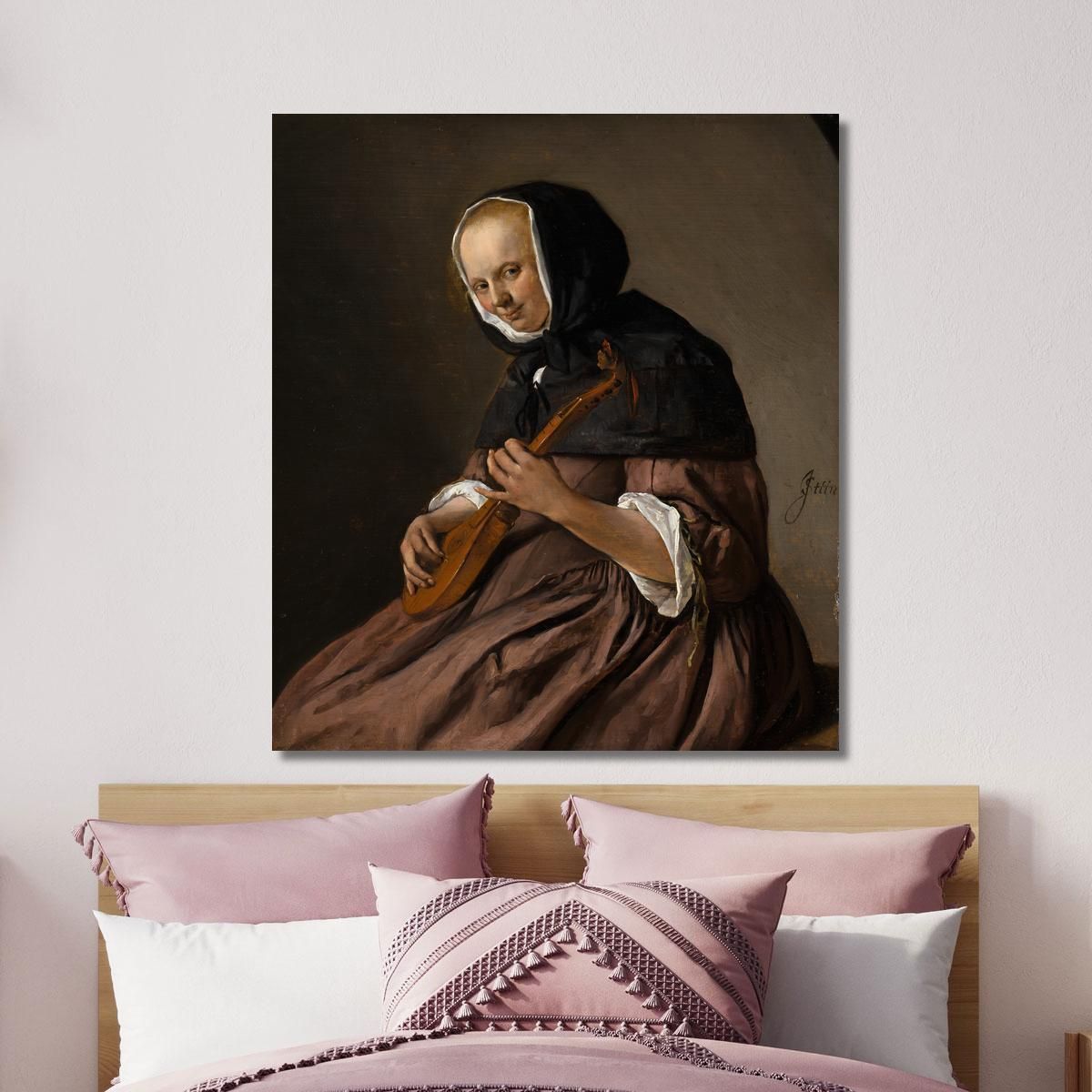 Woman Playing The Cittern Jan Steen jsn87 canvas print 