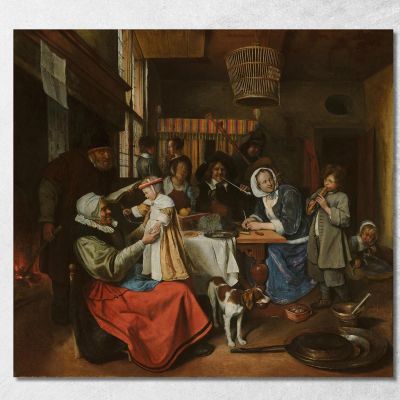 As The Old Singso Pipe The Young' Jan Steen jsn89 canvas print
