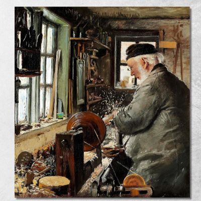 A Turner At His Lathe Laurits Andersen Ring lar9 canvas print 