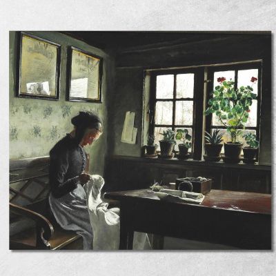 Interior With Sewing Wife Laurits Andersen Ring lar22 canvas print 