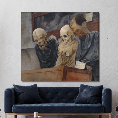 Three Skulls From Convento Dei Cappuccini At Palermo Laurits Andersen Ring lar37 canvas print 