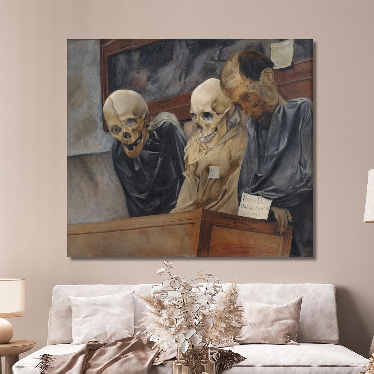 Three Skulls From Convento Dei Cappuccini At Palermo Laurits Andersen Ring lar37 canvas print 