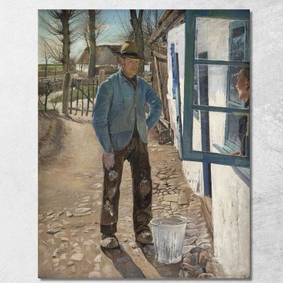 Whitewashing The Old House Laurits Andersen Ring lar44 canvas print 