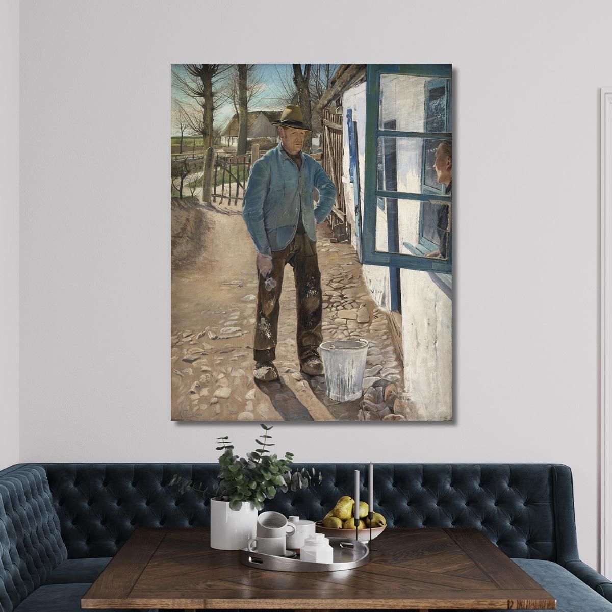 Whitewashing The Old House Laurits Andersen Ring lar44 canvas print 
