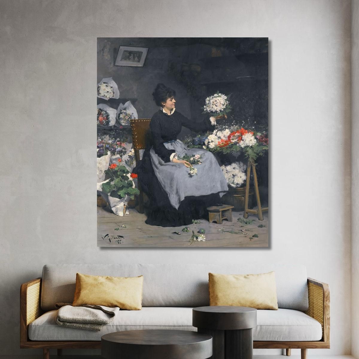 The Flower Seller Victor Gabriel Gilbert vgg19 canvas print 