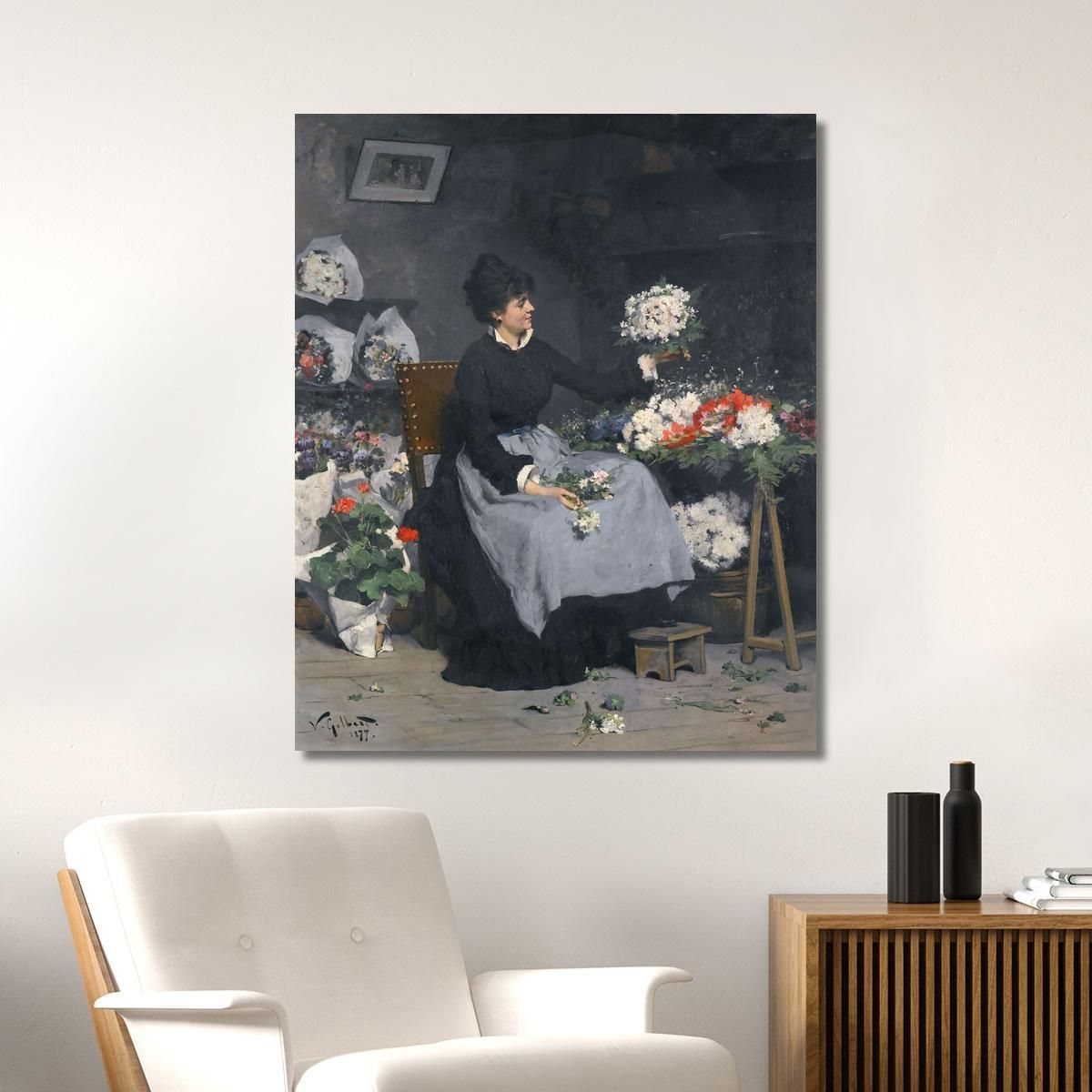 The Flower Seller Victor Gabriel Gilbert vgg19 canvas print 