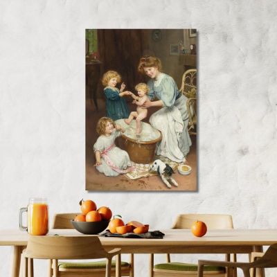 Baby'S Bath Time Arthur John Elsley, aje5 canvas print