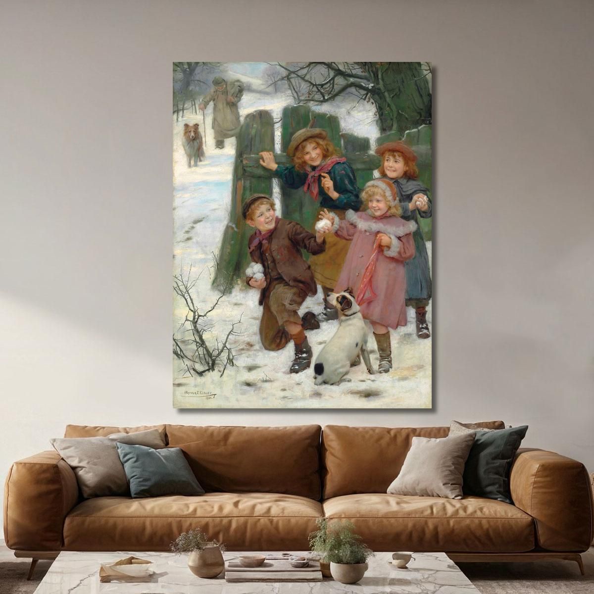 Hold Up Here He Comes Arthur John Elsley aje9 canvas print 