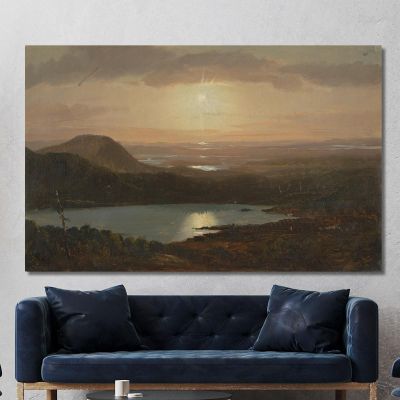 Eagle Lake Viewed From Cadillac Mountain Mount Desert Island Maine Frederic Edwin Church fec10 canvas print 