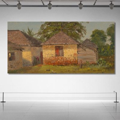 Houses, 'Mt. Salus' Frederic Edwin Church, fec18 canvas print