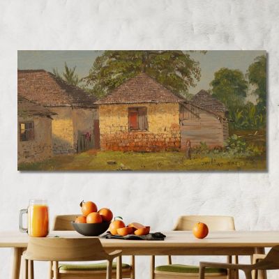 Houses 'Mt. Salus' Frederic Edwin Church fec18 canvas print 