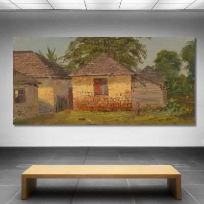 Houses 'Mt. Salus' Frederic Edwin Church fec18 canvas print 