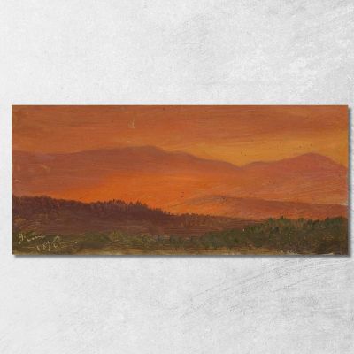 Hudson Valley And Distant Mountains At Sunset Frederic Edwin Church fec19 canvas print 