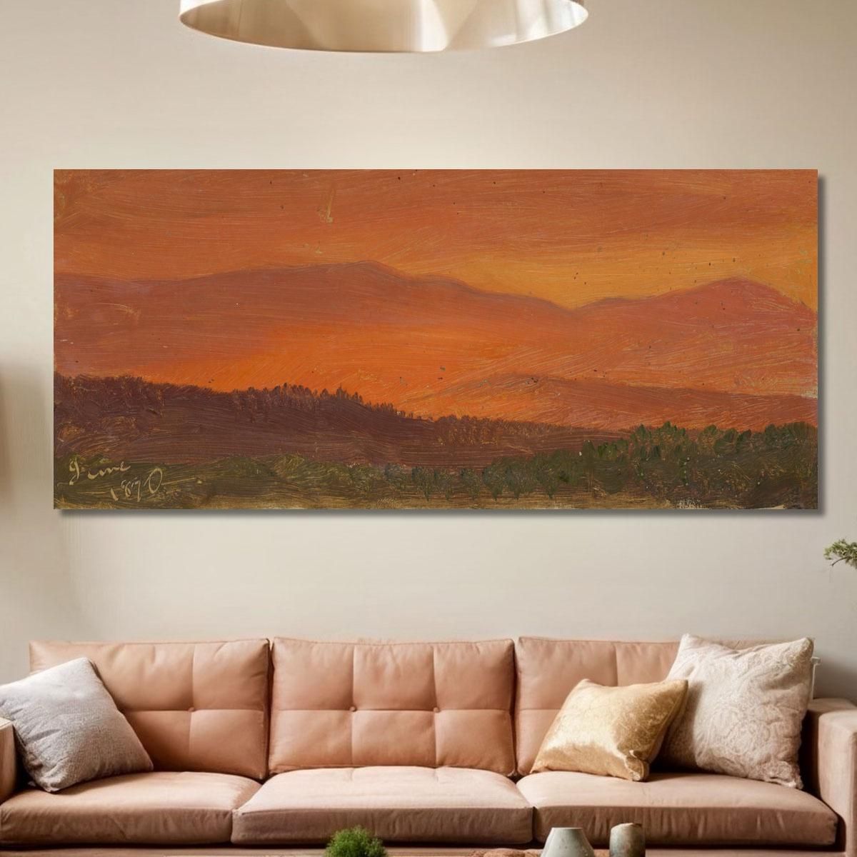 Hudson Valley And Distant Mountains At Sunset Frederic Edwin Church fec19 canvas print 