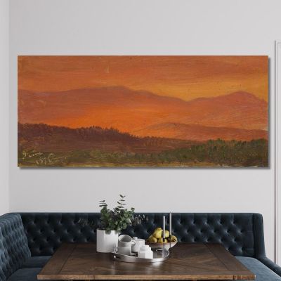 Hudson Valley And Distant Mountains At Sunset Frederic Edwin Church fec19 canvas print 