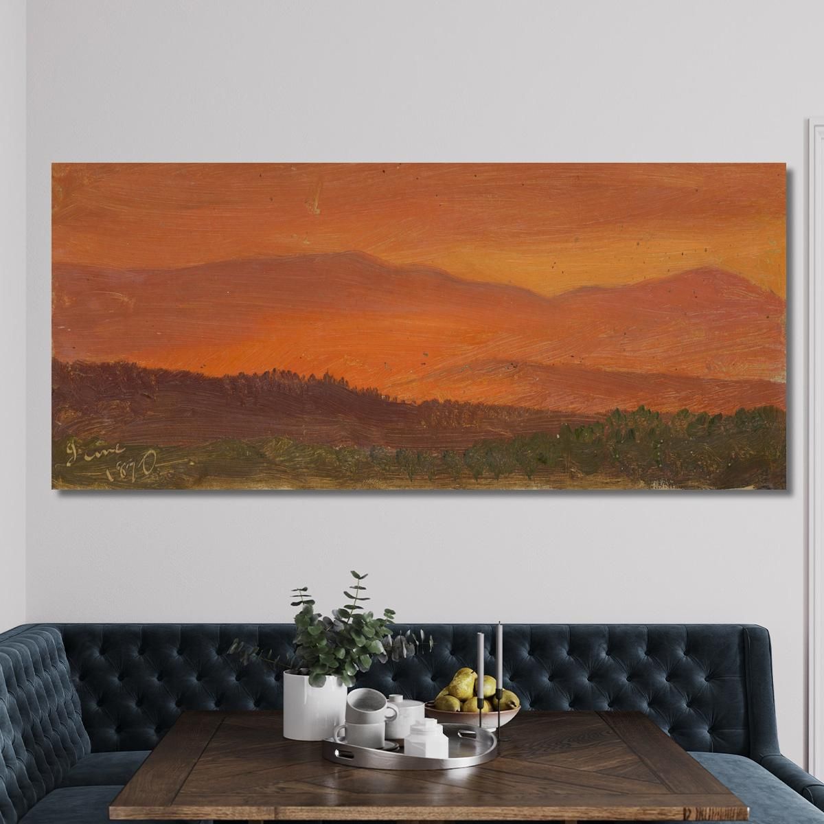 Hudson Valley And Distant Mountains At Sunset Frederic Edwin Church fec19 canvas print 