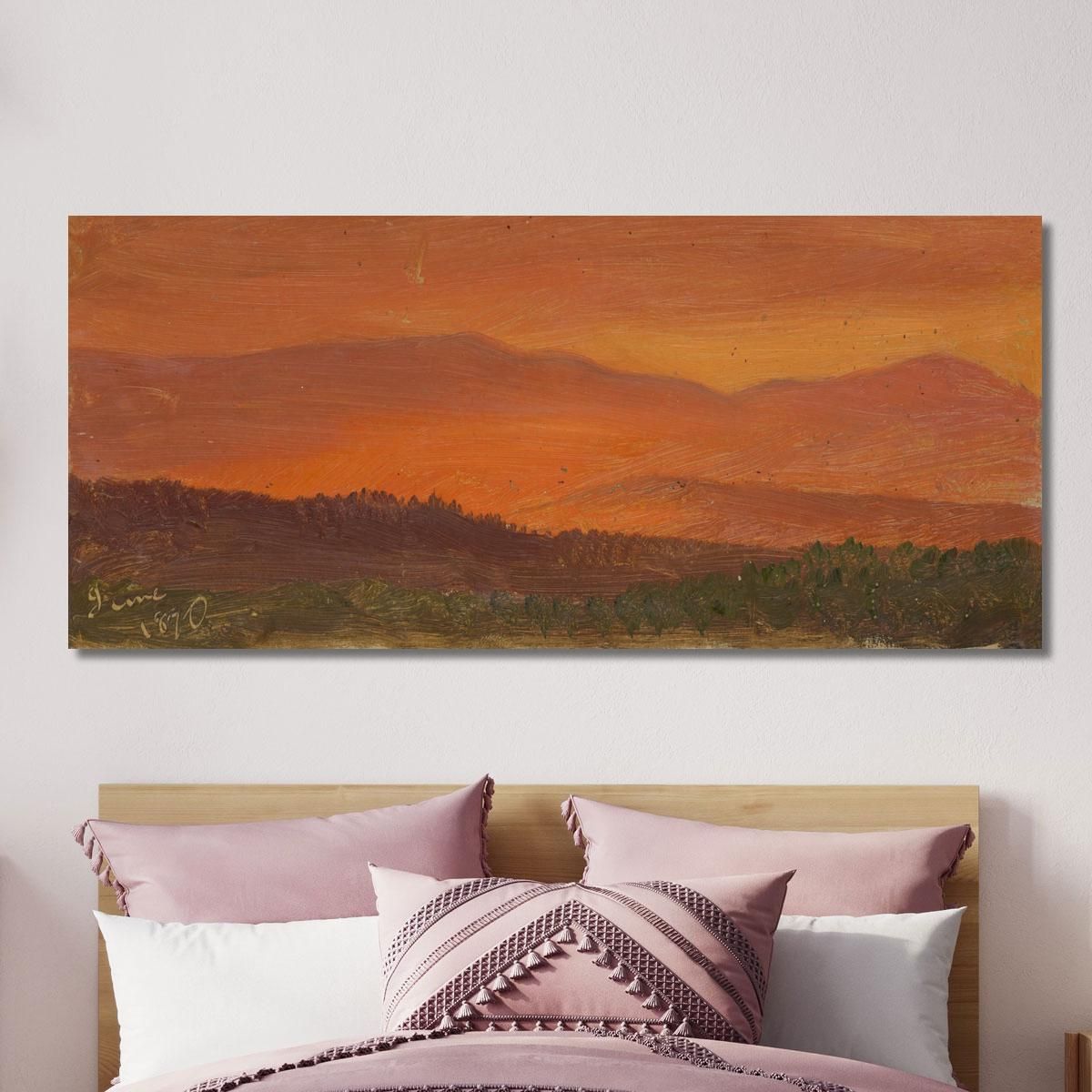 Hudson Valley And Distant Mountains At Sunset Frederic Edwin Church fec19 canvas print 