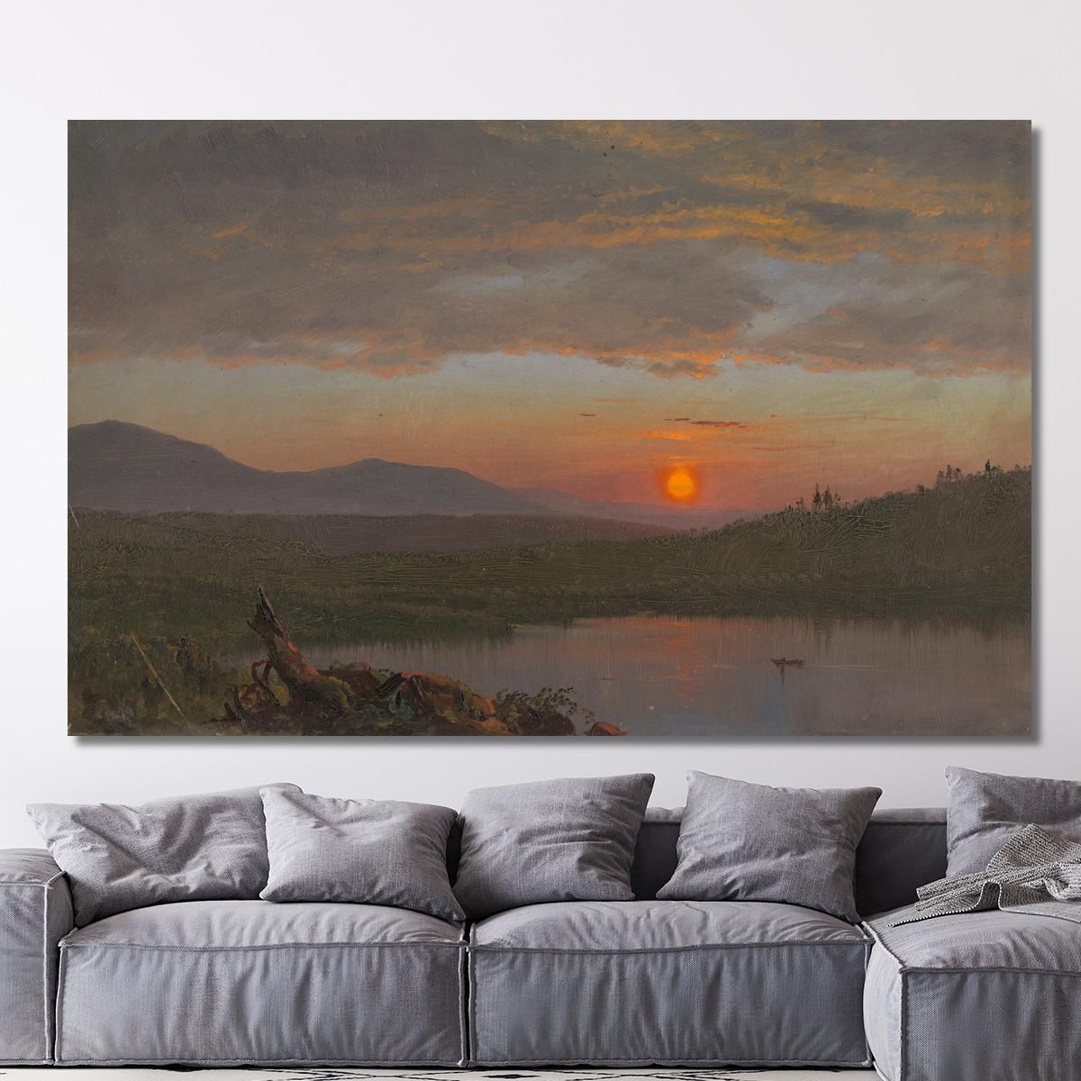 Hudson Valley New York At Sunset Frederic Edwin Church fec22 canvas print 