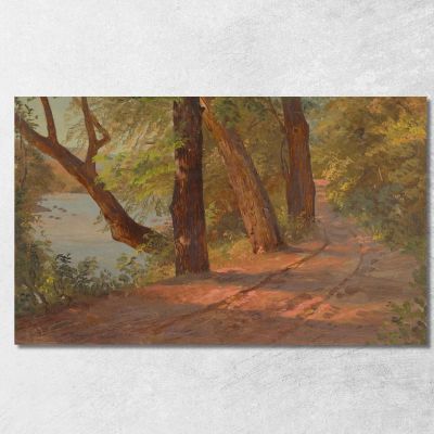 Landscape From North American Road By A Lake Frederic Edwin Church fec32 canvas print 