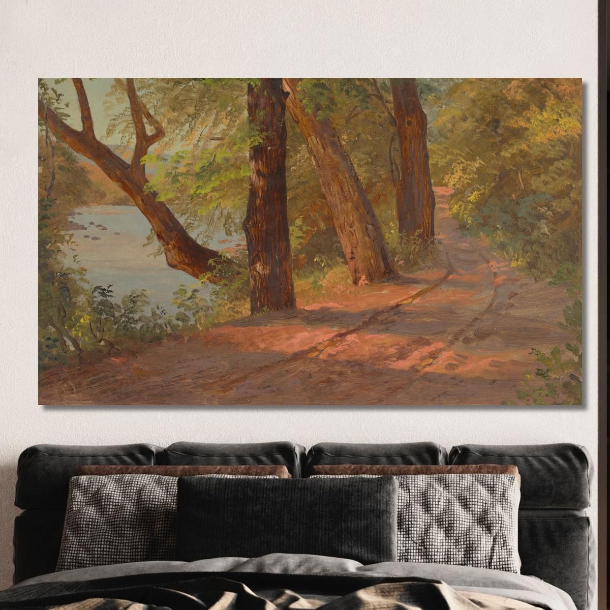 Landscape From North American Road By A Lake Frederic Edwin Church fec32 canvas print 