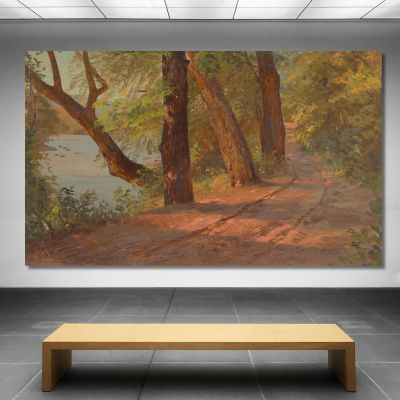 Landscape From North American Road By A Lake Frederic Edwin Church fec32 canvas print 