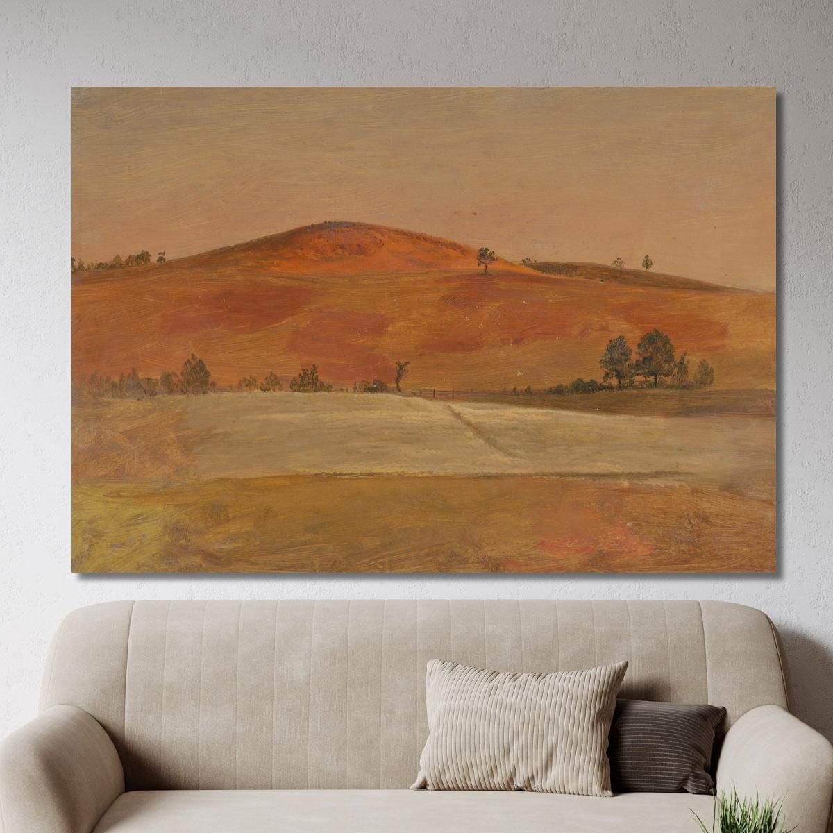 Landscape With Low Hill And Fields Frederic Edwin Church fec37 canvas print 