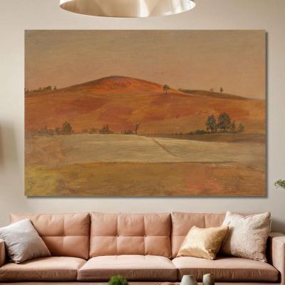 Landscape With Low Hill And Fields Frederic Edwin Church fec37 canvas print 