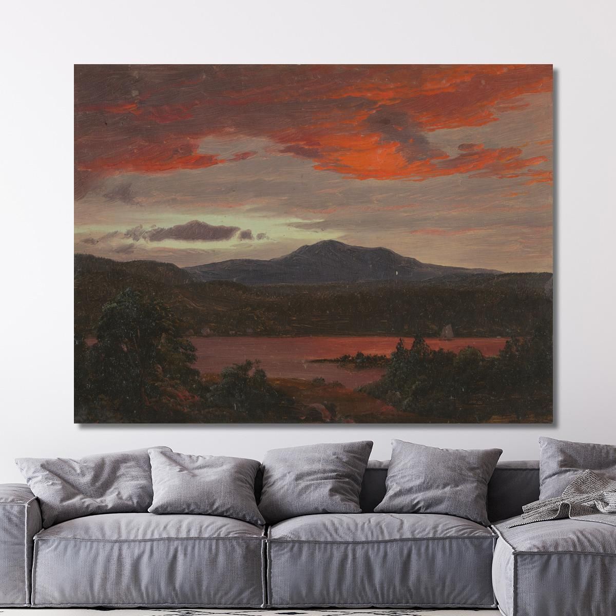 Mount Katahdin From Lake Katahdin Maine Frederic Edwin Church fec46 canvas print 