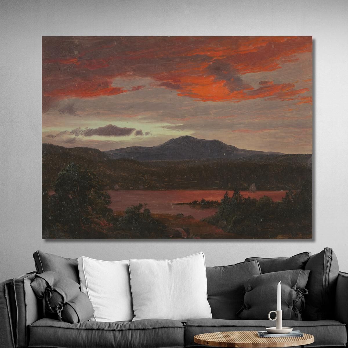 Mount Katahdin From Lake Katahdin Maine Frederic Edwin Church fec46 canvas print 