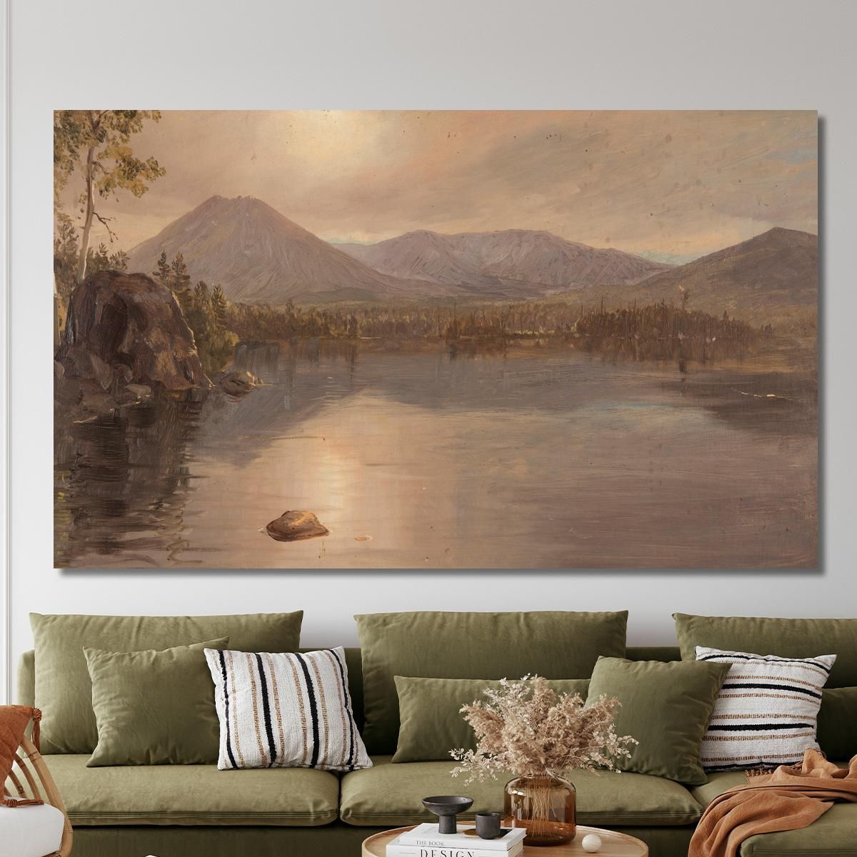 Mounts Katahdin And Turner From Lake Katahdin Maine Frederic Edwin Church fec51 canvas print 