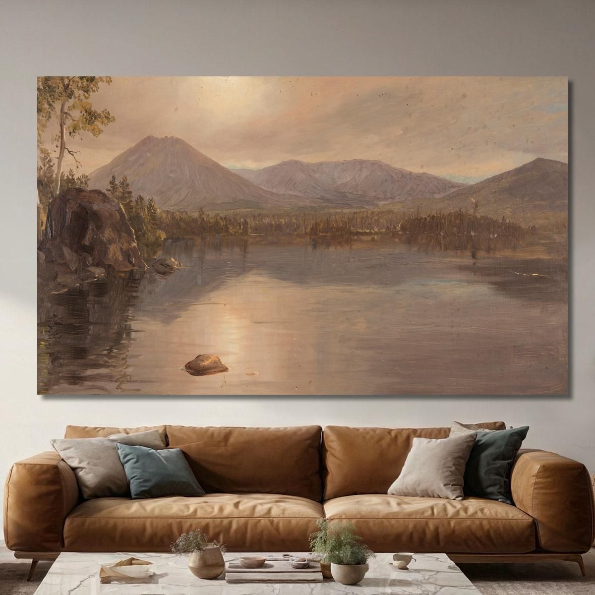 Mounts Katahdin And Turner From Lake Katahdin Maine Frederic Edwin Church fec51 canvas print 
