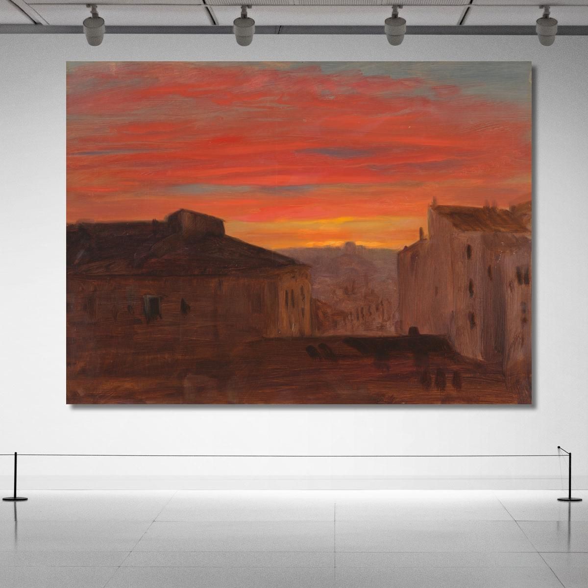 Rooftops At Sunset From The Pincio Rome Frederic Edwin Church fec72 canvas print 